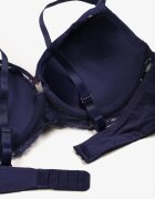  Sutien Bleumarin Decorat cu Dantelă și Inserații Transparente Temindara