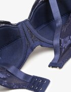  Sutien bleumarin din dantelă cu bretele reglabile cu închidere prin copci Missaela