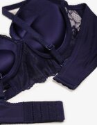  Sutien bleumarin din dantelă Push-up cu pandantiv decorativ și zirconii Verenia