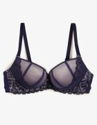  Sutien Bleumarin-Roz Push-up cu Dantelă Nimffea
