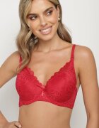 Sutien Bordeaux Tip Push Up Decorat Cu Dantelă Nelani