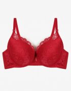  Sutien Bordeaux Tip Push Up Decorat Cu Dantelă Nelani