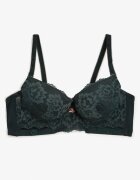  Sutien Dantelat Push-Up Verde închis cu Pandantiv Decorativ și Zirconii Verenia