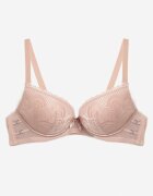  Sutien dantelat roz Push-Up cu cupe căptușite și ornamente metalice Ellas