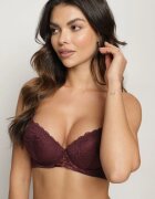  Sutien dantelat violet închis cupă C cu închidere cu agrafe Maileen