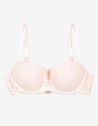  Sutien de Dantelă Roz Push-up cu Bretele Duble Reglabile Emilinoria