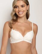  Sutien Din Dantelă Bej Push-up Decorat cu Aplicație Metalică Norithiel