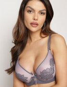  Sutien Gri Full Cup cu Dantelă pe Cupe Awenora