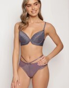  Sutien gri închis cu Plasă Decorativă Zorale