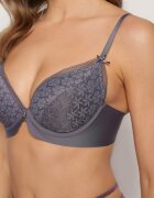 Sutien gri închis cu Plasă Decorativă Zorale