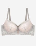  Sutien Gri Push-up Decorat cu Dantelă Neavia