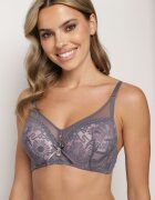  Sutien Mov-Roz Tip Cupă Întreagă cu Dantelă Ravisella