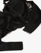  Sutien Negru-Bej din dantelă Push-up cu Pandantiv Decorativ și Zirconii Verenia