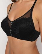  Sutien Negru din dantelă Tip Push-Up cu ornament metalic Chrissty