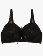  Sutien Negru Full Cup cu Dantelă Ravisella
