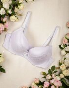  Sutien Push-up Alb Din Dantelă Cu Buline Frees