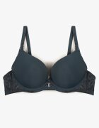  Sutien Push Up Verde închis cu Broderie Decorativă Emalinore