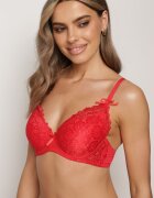  Sutien Roșu Din Dantelă Full Cup cu fundiță Aelles