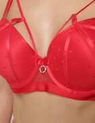  Sutien Roșu Full Cup cu Bretele Decorative Widiana