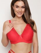  Sutien Roșu Full Cup din dantelă cu fundiță și cu zirconii Lonikoria