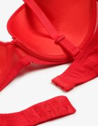  Sutien Roșu Push Up cu fundiță decorativă și trandafiri Nivrine