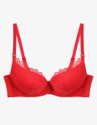 Sutien Roșu Push-Up Decorat cu Dantelă Dimessta