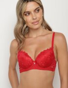  Sutien Roșu Push-up Decorat cu Dantelă Sannel