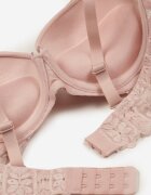  Sutien Roz deschis de Dantelă cu Efect Push Up Grateria
