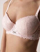  Sutien Roz Din Dantela Tip Push-up cu Bretele Reglabile si Detasabile Ilathwen