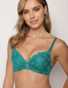  Sutien Verde închis Din dantelă Push-up Decorat Cu aplicație metalică Norithiel