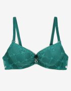  Sutien Verde închis Din dantelă Push-up Decorat Cu aplicație metalică Norithiel