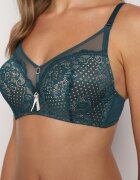  Sutien Verde închis Din dantelă Tip push-up cu ornament metalic Chrissty