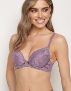  Sutien violet dantelat Push-Up cu bretele reglabile Yloena