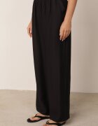 sweet&girl Compleu de vară din bumbac și in pantaloni și bluză cu detaliu împletituri Domia Negru