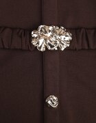 sweet&girl din vâscoză cu dungi cu bandă elastică cataramă decorativă și nasturi Alcerine Neagră Maro