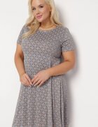 sweet&girl Rochie Albastră-Bej Cloș Mini din Viscoză Elastică Annamarie