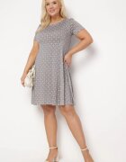 sweet&girl Rochie Albastră-Bej Cloș Mini din Viscoză Elastică Annamarie
