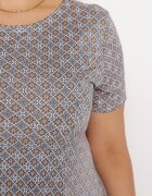 sweet&girl Rochie Albastră-Bej Cloș Mini din Viscoză Elastică Annamarie