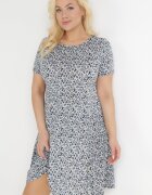 sweet&girl Rochie Albastru-Bleumarin Trapez Mini cu Imprimeu Floral Aganis