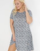 sweet&girl Rochie Albastru-Bleumarin Trapez Mini cu Imprimeu Floral Aganis