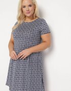 sweet&girl Rochie bleumarin din viscoză cu model mozaic și croi evazat Faellina
