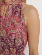sweet&girl Rochie Evazată Mov-Roz cu Elastice în Talie Legată la Decolteu Vrisa