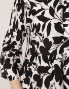 sweet&girl Rochie Lungă Negru-Albă cu model abstract și mâneci 3/4 Thalorias