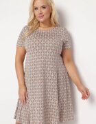 sweet&girl Rochie Maro-Bej Evazată Mini din Viscoză Elastică Annamarie
