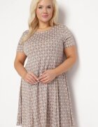 sweet&girl Rochie Maro-Bej Evazată Mini din Viscoză Elastică Annamarie