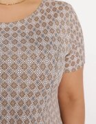 sweet&girl Rochie Maro-Bej Evazată Mini din Viscoză Elastică Annamarie