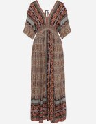 sweet&girl Rochie Maro Boho cu Mâneci Lărgi cu Elastic în Talie și Nod la Spate Piomina