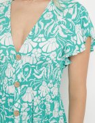 sweet&girl Rochie Mentă Cloș Maxi cu Mânecă Largă cu Imprimeu Floral Oxeria