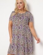 sweet&girl Rochie Mini Mov din Viscoză cu un croi Evazat Boho Aiselle