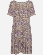 sweet&girl Rochie Mini Mov din Viscoză cu un croi Evazat Boho Aiselle